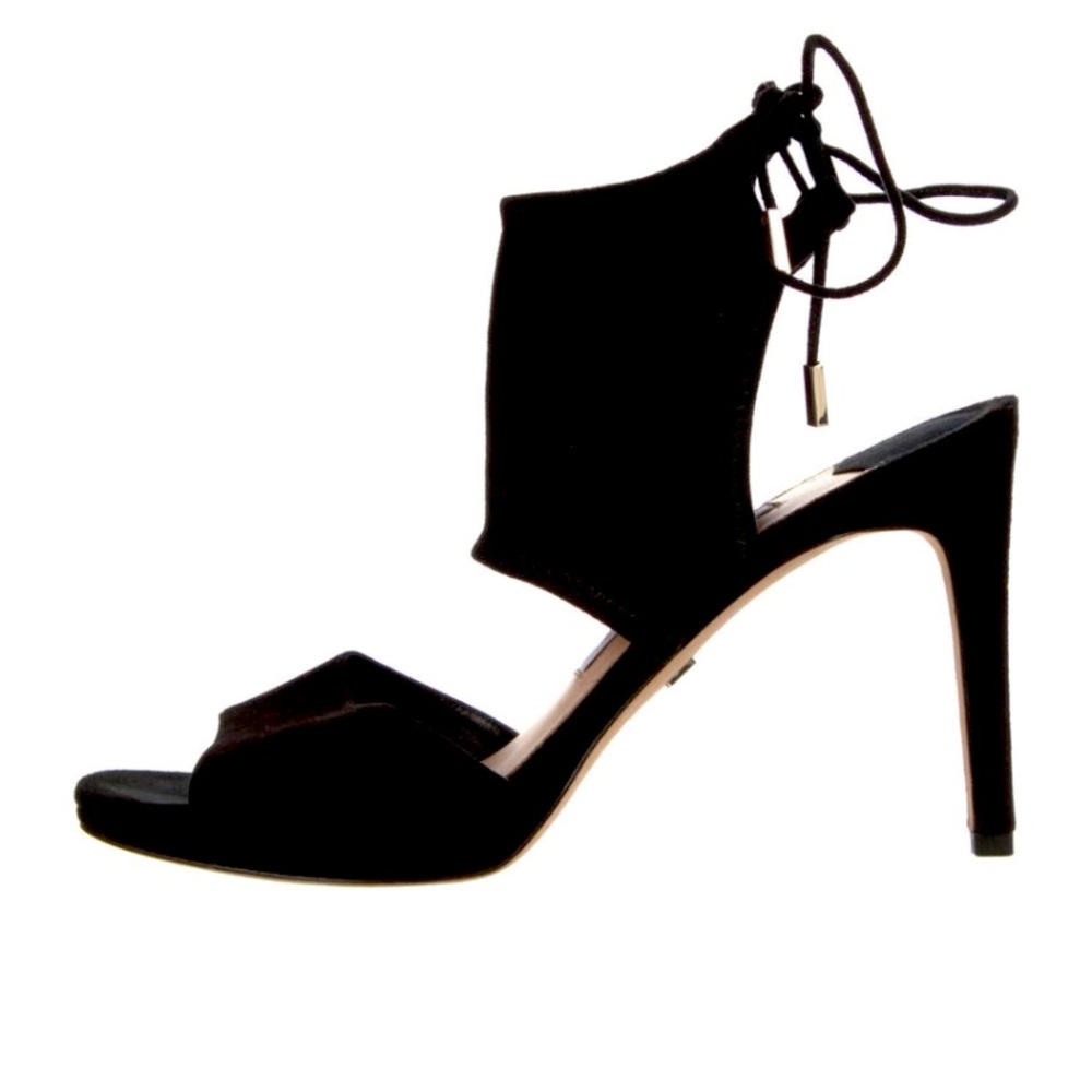 Diane Von Furstenberg Suede sandals stiletto Heels lace tie detail dvf
